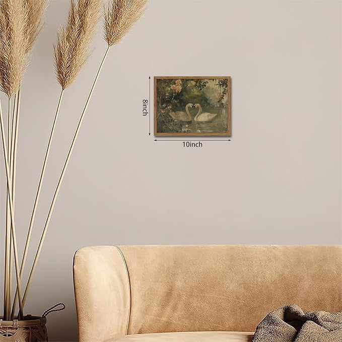 Vintage Swan Wall Art, Antique Swan Art Print, Rustic Farmhouse Romantic Decor - Image 3