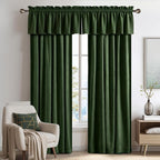 NICETOWN Velvet Cafe Windows Valance, Olive Green Window Treatment - Image 4