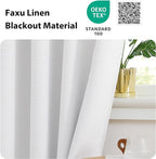 NICETOWN Faux Linen Greyish White Room Darkening Curtain Valances 36 inches Long - Image 4