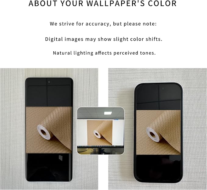 Haimin Fabric Wallpaper Textured Contact Paper Grasscloth Peel and Stick Faux - Image 3