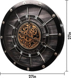 HOIBAI Wall Clock, 27 Inch Moving Gears Clock Large Wall Clock - Image 6
