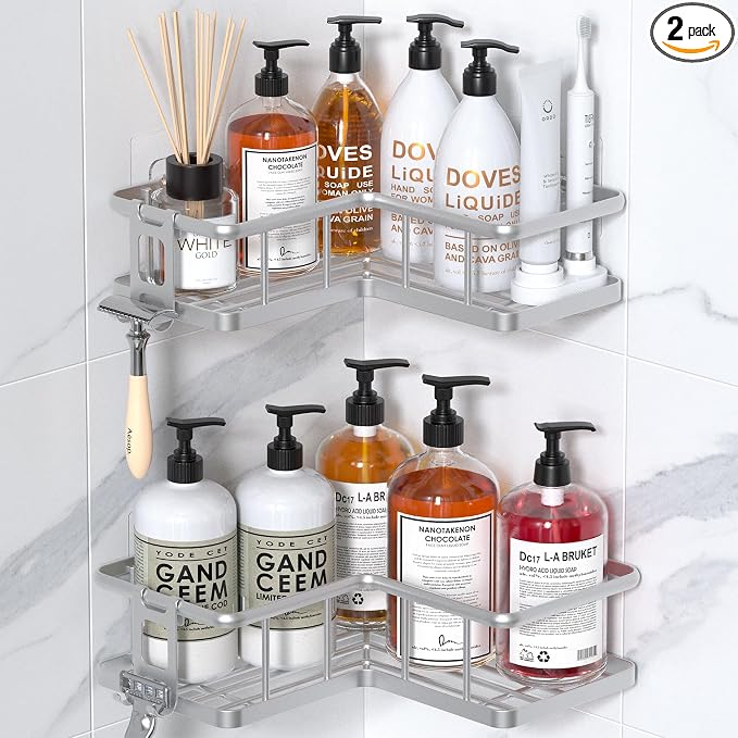YASONIC Shower Caddy Corner, No Drilling Shower Organizer Corner by YASONIC