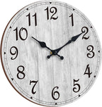 Wall Clock, Country Round Clocks Farmhous Wall Decorative by HYLANDA