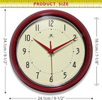 Infinity Instruments LTD. Retro 9 inch Silent Sweep Non-Ticking Mid Century - Image 4
