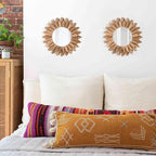 Honiway Boho Wall Decor Mirror 2 Pack Rustic Wood Mirror 12 inch Boho Mirror - Image 8