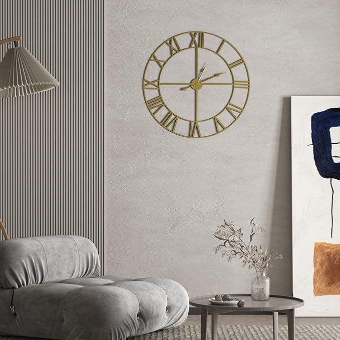 LEIKE Large Modern Wall Clocks, Silent Non Ticking, Battery Operated Roman - Image 5
