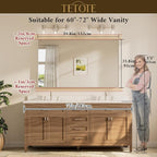 TETOTE 60 x 36 Inch Brushed Nickel Bathroom Mirror - Image 8