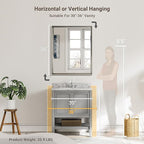 Brushed Nickel Bathroom Mirror, 30x36 Inch Beveled Framed Bathroom Mirror - Image 2