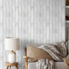 White Gray Wood Wallpaper 17.71 in X 393 in Peel and Stick Removable Decorative - Image 8