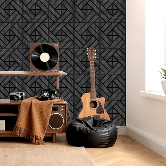 WoveN SounD Artisan Acoustic Wall Panels, 16 Pack 12x12 Inch, PVC Wood Grain - Image 9