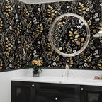 Laatse Boho Wallpaper Peel and Stick Dark Floral Wallpaper 17.5in x118in - Image 7
