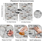 Brick Wallpaper Peel and Stick Wallpaper 17.3"x787" Grey and White 3D Brick - Image 3