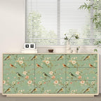 Laatse Green Floral Wallpaper Peel and Stick Bird Wallpaper Pink Flower Contact - Image 6