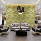 STICKGOO 3D Wall Panels for Interior Wall Decor, Champaign Gold Wave Design - Image 3