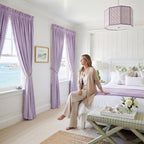 NICETOWN Lilac Purple Pom Pom Velvet Curtains 84 Inch Length - Image 3