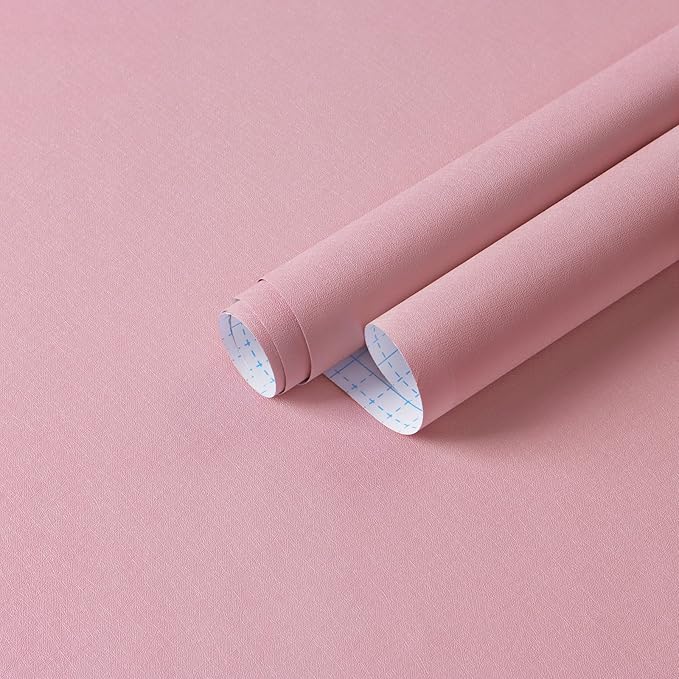 Dimoon 17.7''x393'' Peel and Stick Wallpaper Pink Contact Paper by DIYYOURMOON