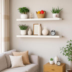 BGMG Wood Floating Shelves for Wall 30 inch Set of 2, Solid Wood Wall Mount - Image 6