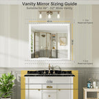 40x36 Inch White Bathroom Mirror - Image 2