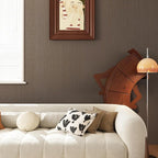 CRE8TIVE Dark Brown Grasscloth Wallpaper Textured Wallpaper Stick and Peel - Image 3