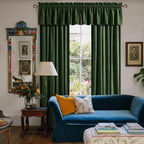 NICETOWN Velvet Cafe Windows Valance, Olive Green Window Treatment - Image 2