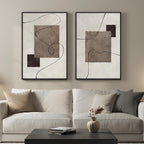Framed Neutral Abstract Wall Art by MXART