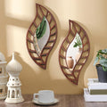 Roowest 2 Pcs Decorative Mirror Wall Decor Leaf Teardrop Mirror Wall Mounted by Roowest