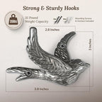 Flying Bird Decorative Wall Hooks Cast Iron, Wall Mounted - Image 2
