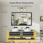 Briivue 55x36 Inch Black Bathroom Mirror - Image 2
