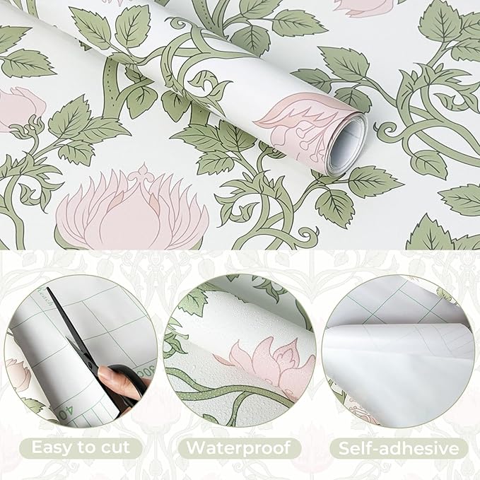 YXTII Floral Wallpaper Peel and Stick - Image 6