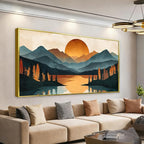Colorful Mountain Boho Wall Art by Suconvng