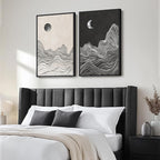 Large Framed Black and White Abstract Wall Art - Image 2