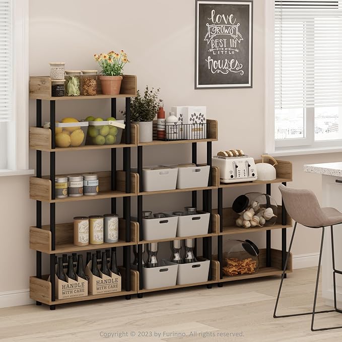 Furinno TURN-N-TUBE 4-Tier Display Shelf, Storage Shelves, Book Shelf, Open - Image 2