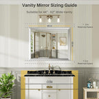 40x32 Inch Brushed Silver Bathroom Mirror - Image 2