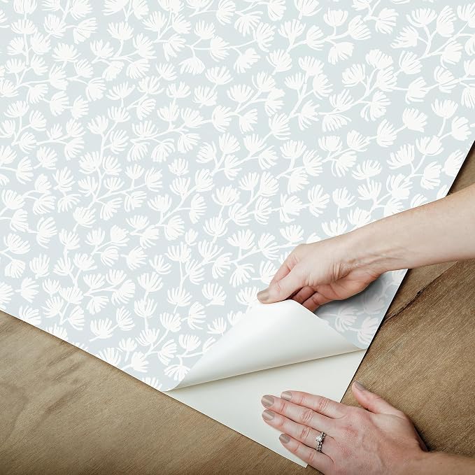 NuWallpaper x Society Social Sea Fern Blue Mist Peel and Stick Wallpaper - Image 5