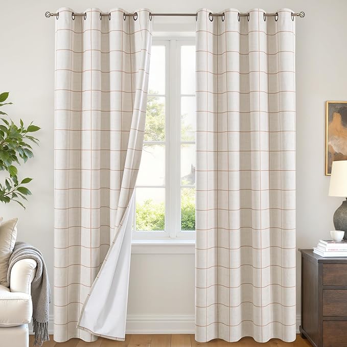 Lajode Linen Blackout Curtains for Living Room by Lajode