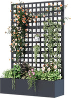 Metal Planter Box with Trellis, Planter Box Trellis with Privacy Screen and by UPHYB
