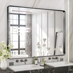 TETOTE 48 x 36 Inch Mirrors for Bathroom, Matte Black Framed Rectangular Large by TETOTE