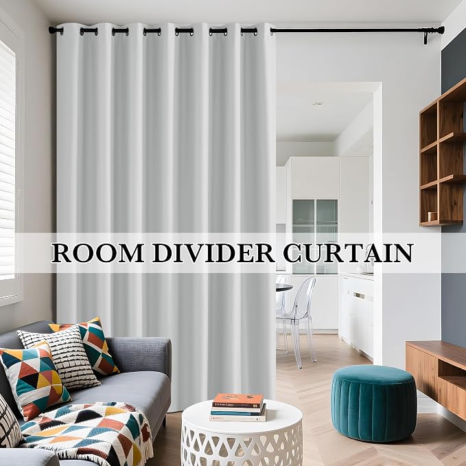 RYB HOME Extra Long 100% Blackout Room Divider Curtains - Image 5