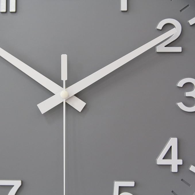 HZDHCLH Grey Wall Clock 12 Inch Silent Non Ticking Clock - Image 5