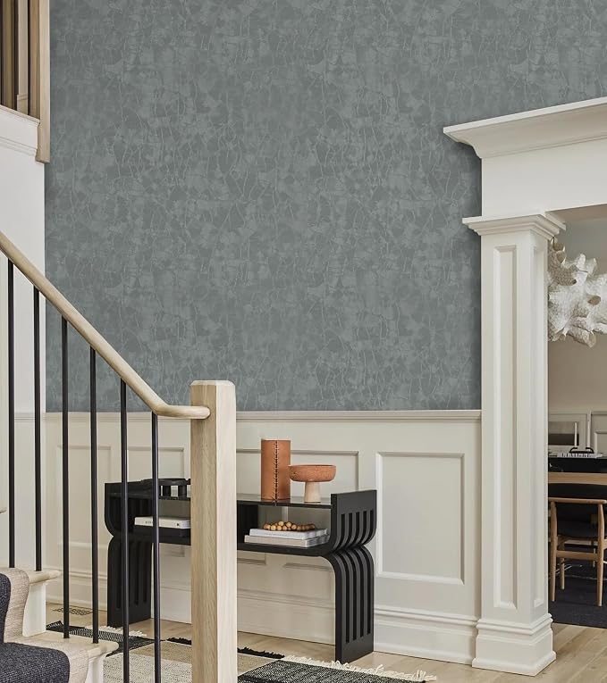 Yasinet Peel and Stick Wallpaper Removable Wallpaper Modern Grey-Green Embossed - Image 8