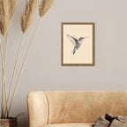Vintage Framed Wall Art, Birds Canvas Prints, Hummingbird Sketch Painting - Image 6