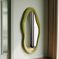 Honyee 55" x 24" Wavy Mirror, Flannel Wrapped Wooden Frame, Irregular Hanging by Honyee