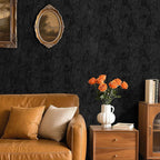 30" x 160" Large Size Self Adhesive Felt Fabric Wallpaper Black Velvet - Image 3