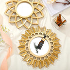 Dandat Set of 4 Gold Mirrors for Wall Decor Small Circle Flowers Mirrors - Image 7