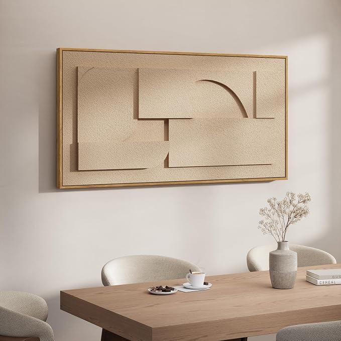 Large Framed 3D Neutral Abstract Wall Art - Image 5