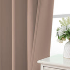 CUCRAF Khaki Blackout Curtains 54 inch Length 2 Panels Set, Rod Pocket Room - Image 6
