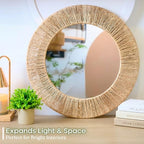 Chi An Home 24 Inch Natural Jute Mirror, Wall Mounted Round Mirror - Image 7