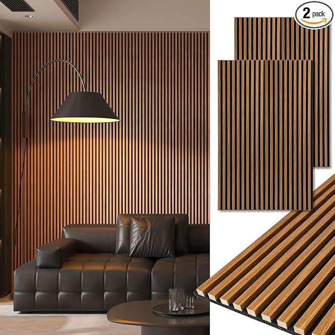 Art3d 2-Pack 48" x 24" Acoustic Wood Panels by Art3d