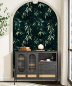 Dark Bamboo Leaves Peel and Stick Wallpaper, Moody Leaf Design Self Adhesive - Image 6