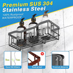 EUDELE 5-Pack Rustproof Stainless Steel Shower Caddy – No Drill Adhesive - Image 5